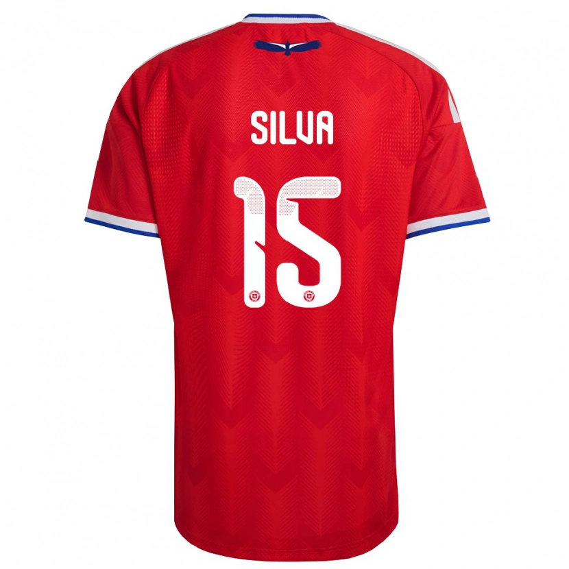 Danxen Män Chile Joaquín Silva #15 Röd Vit Blå Hemmatröja Matchtröjor 26-28 Tröjor T-Tröja