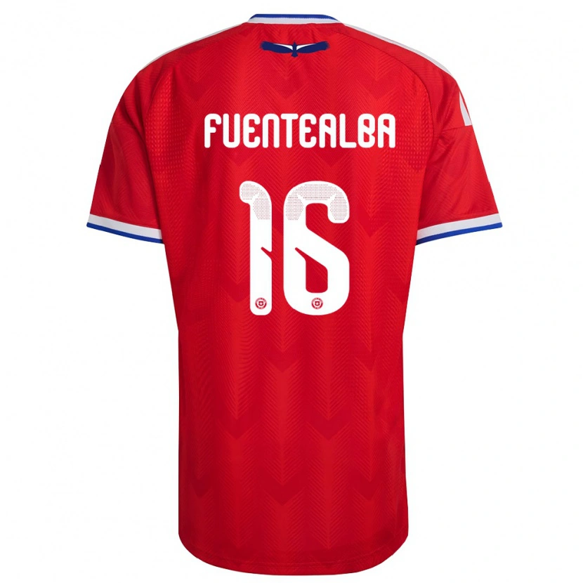 Danxen Män Chile Jeison Fuentealba #16 Röd Vit Blå Hemmatröja Matchtröjor 26-28 Tröjor T-Tröja