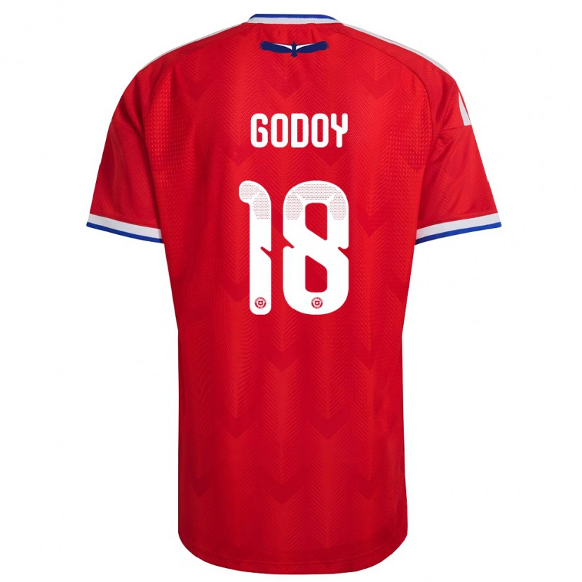 Danxen Män Chile Rodrigo Godoy #18 Röd Vit Blå Hemmatröja Matchtröjor 26-28 Tröjor T-Tröja
