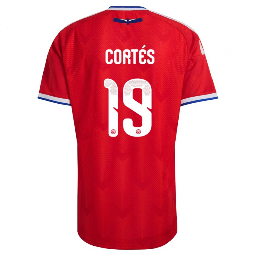 Danxen Män Chile Jhon Cortés #19 Röd Vit Blå Hemmatröja Matchtröjor 26-28 Tröjor T-Tröja