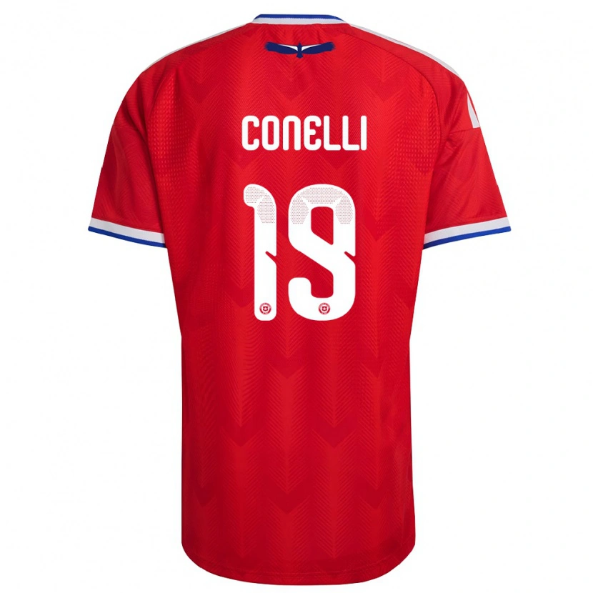 Danxen Män Chile Vicente Conelli #19 Röd Vit Blå Hemmatröja Matchtröjor 26-28 Tröjor T-Tröja