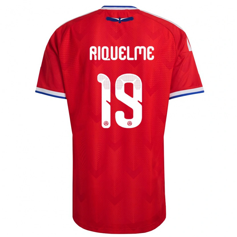 Danxen Män Chile Benjamín Riquelme #19 Röd Vit Blå Hemmatröja Matchtröjor 26-28 Tröjor T-Tröja