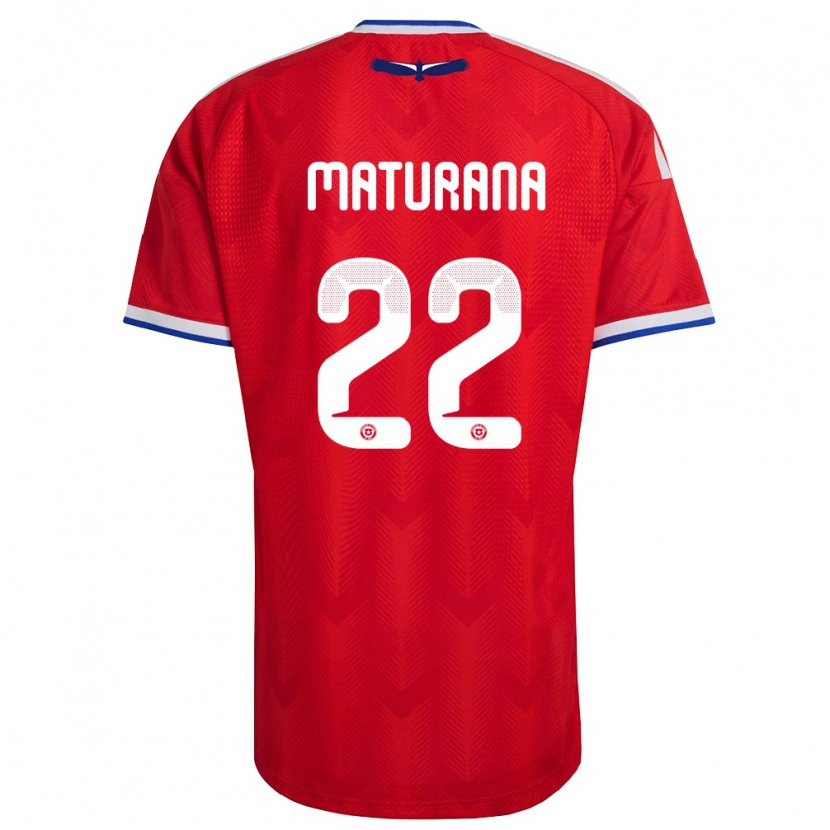 Danxen Män Chile Martín Maturana #22 Röd Vit Blå Hemmatröja Matchtröjor 26-28 Tröjor T-Tröja