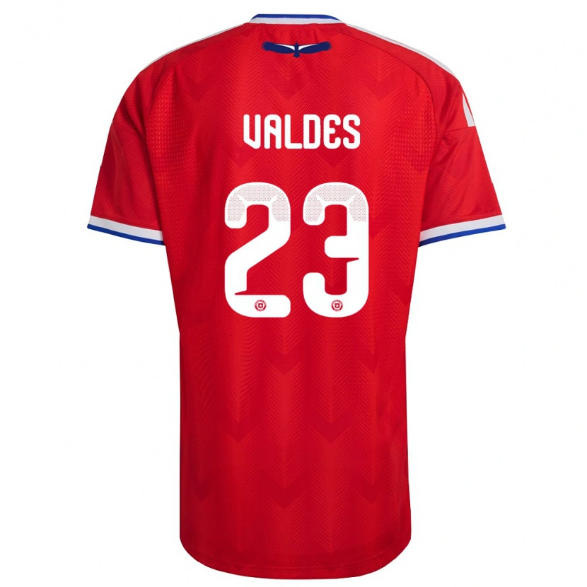 Danxen Män Chile Francisco Valdés #23 Röd Vit Blå Hemmatröja Matchtröjor 26-28 Tröjor T-Tröja