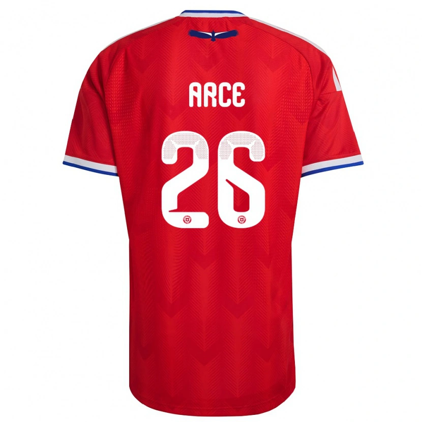 Danxen Män Chile Agustín Arce #26 Röd Vit Blå Hemmatröja Matchtröjor 26-28 Tröjor T-Tröja