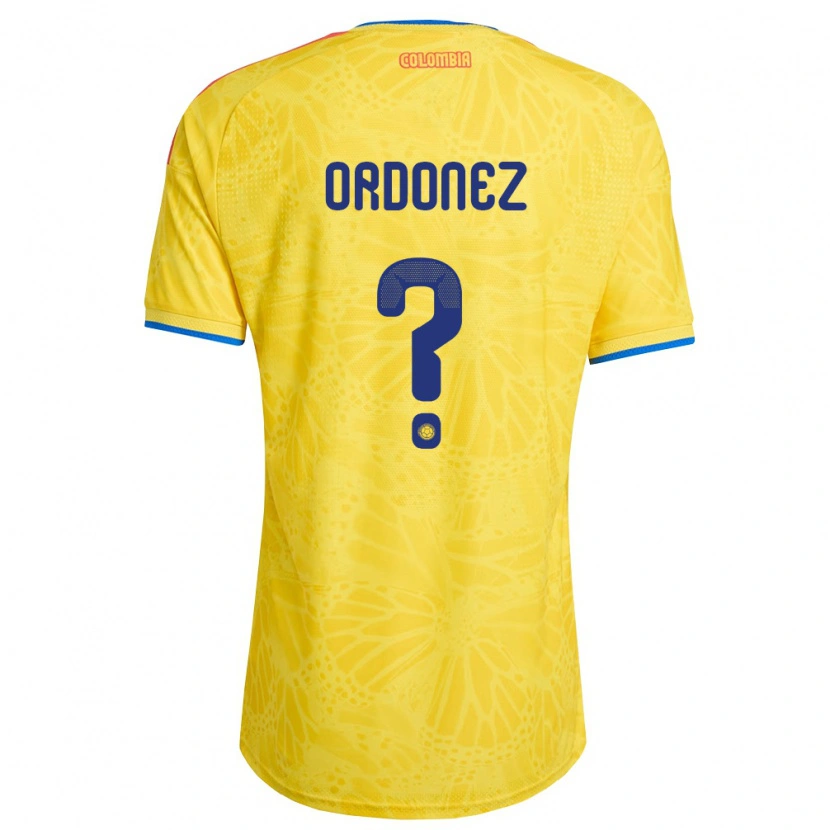 Danxen Män Colombia Willian Ordóñez #0 Gul Blå Röd Hemmatröja Matchtröjor 26-28 Tröjor T-Tröja