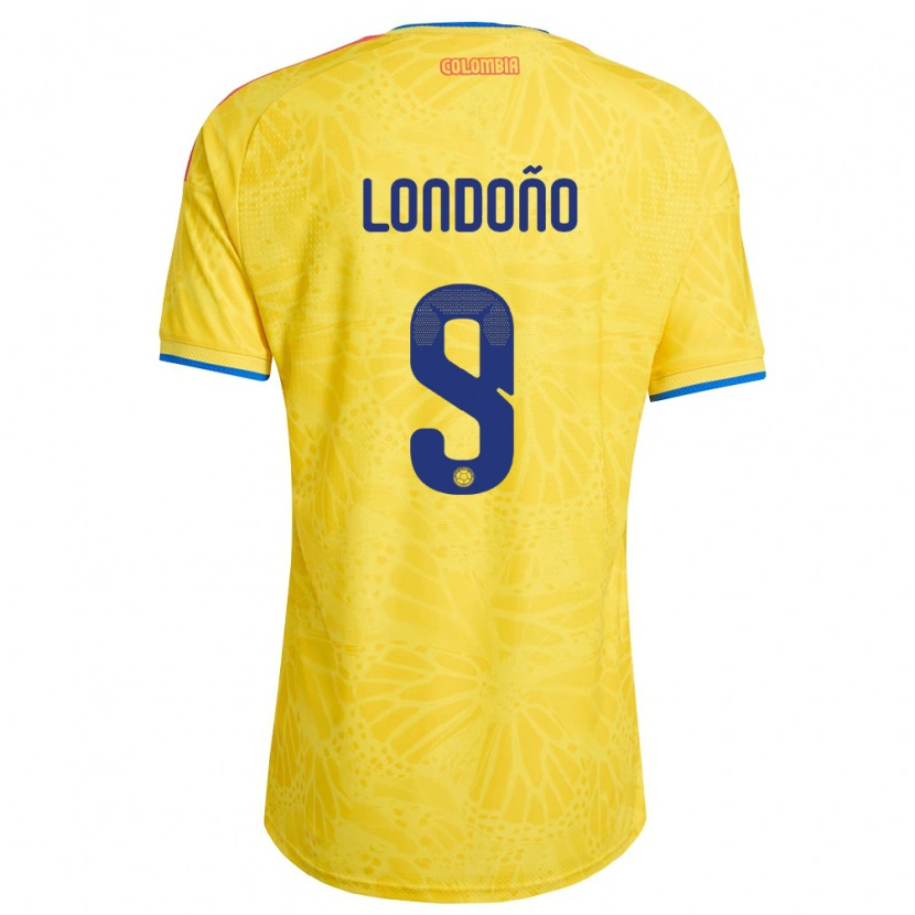 Danxen Män Colombia Santiago Londoño #9 Gul Blå Röd Hemmatröja Matchtröjor 26-28 Tröjor T-Tröja