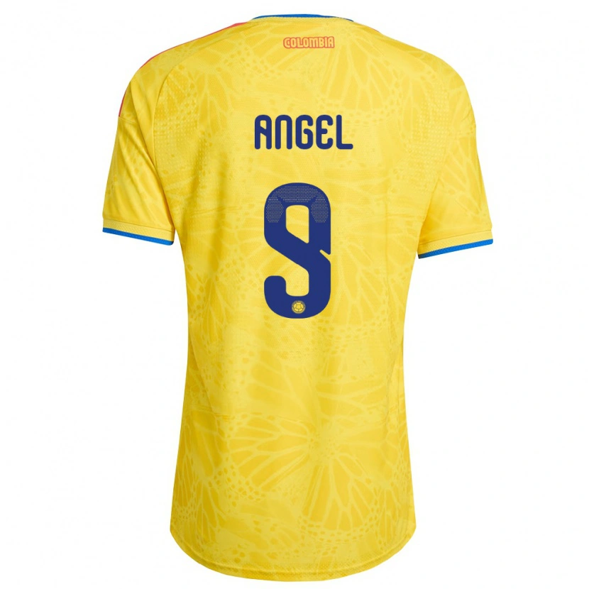 Danxen Män Colombia Tomás Ángel #9 Gul Blå Röd Hemmatröja Matchtröjor 26-28 Tröjor T-Tröja