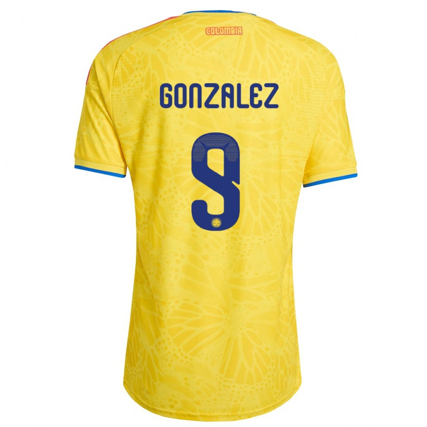Danxen Män Colombia Manuela González #9 Gul Blå Röd Hemmatröja Matchtröjor 26-28 Tröjor T-Tröja