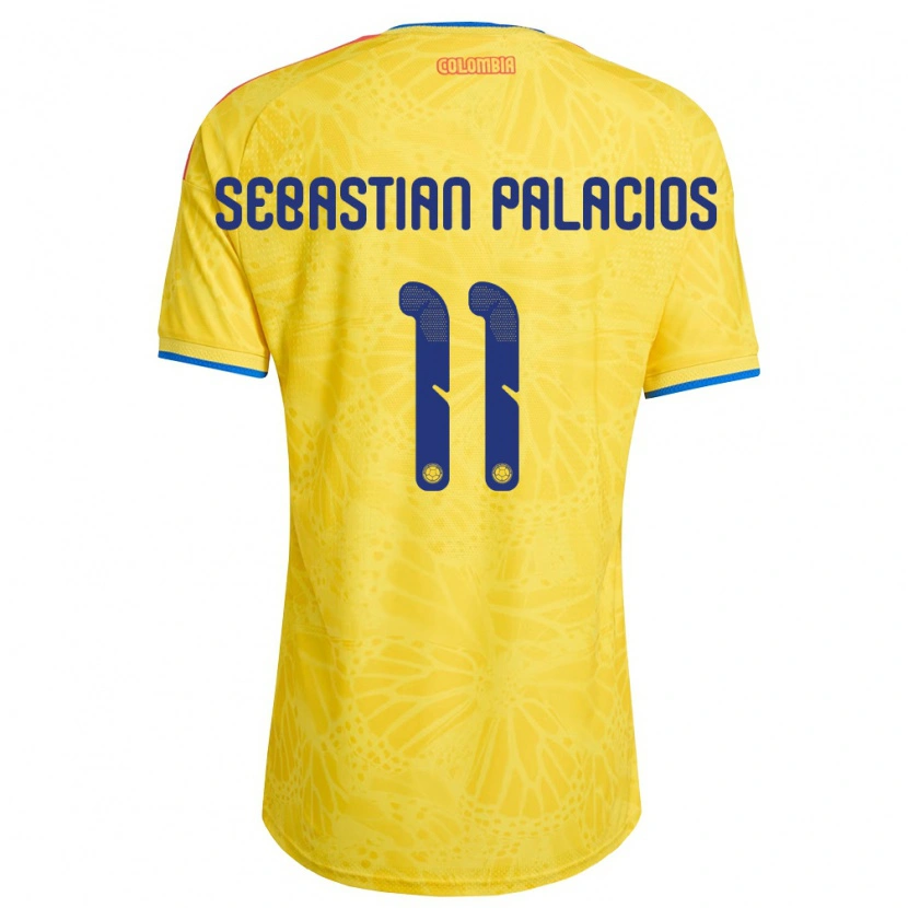 Danxen Män Colombia Juan Sebastián Palacios #11 Gul Blå Röd Hemmatröja Matchtröjor 26-28 Tröjor T-Tröja