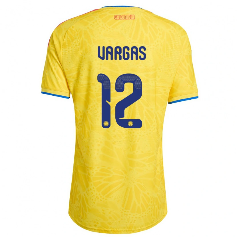 Danxen Män Colombia Camilo Vargas #12 Gul Blå Röd Hemmatröja Matchtröjor 26-28 Tröjor T-Tröja