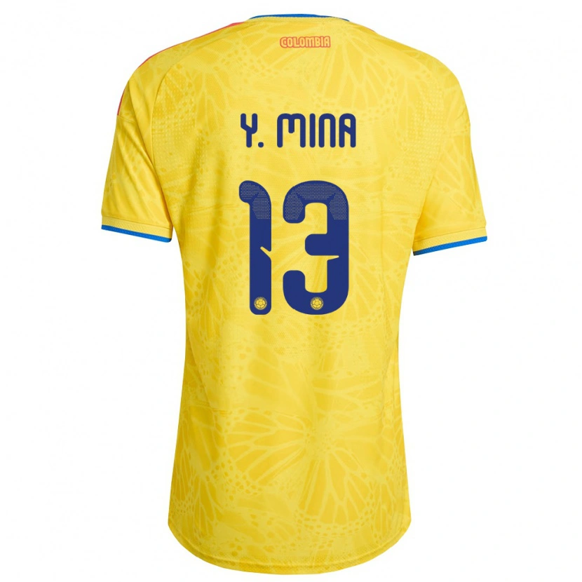 Danxen Män Colombia Yerry Mina #13 Gul Blå Röd Hemmatröja Matchtröjor 26-28 Tröjor T-Tröja