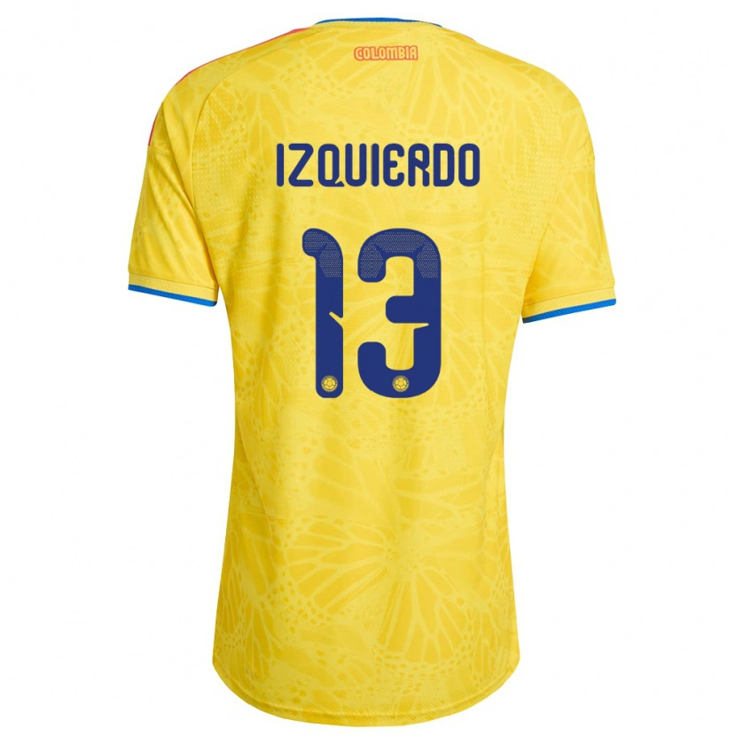 Danxen Män Colombia Ilana Izquierdo #13 Gul Blå Röd Hemmatröja Matchtröjor 26-28 Tröjor T-Tröja