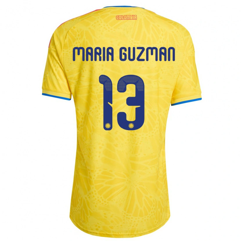 Danxen Män Colombia Ana María Guzmán #13 Gul Blå Röd Hemmatröja Matchtröjor 26-28 Tröjor T-Tröja