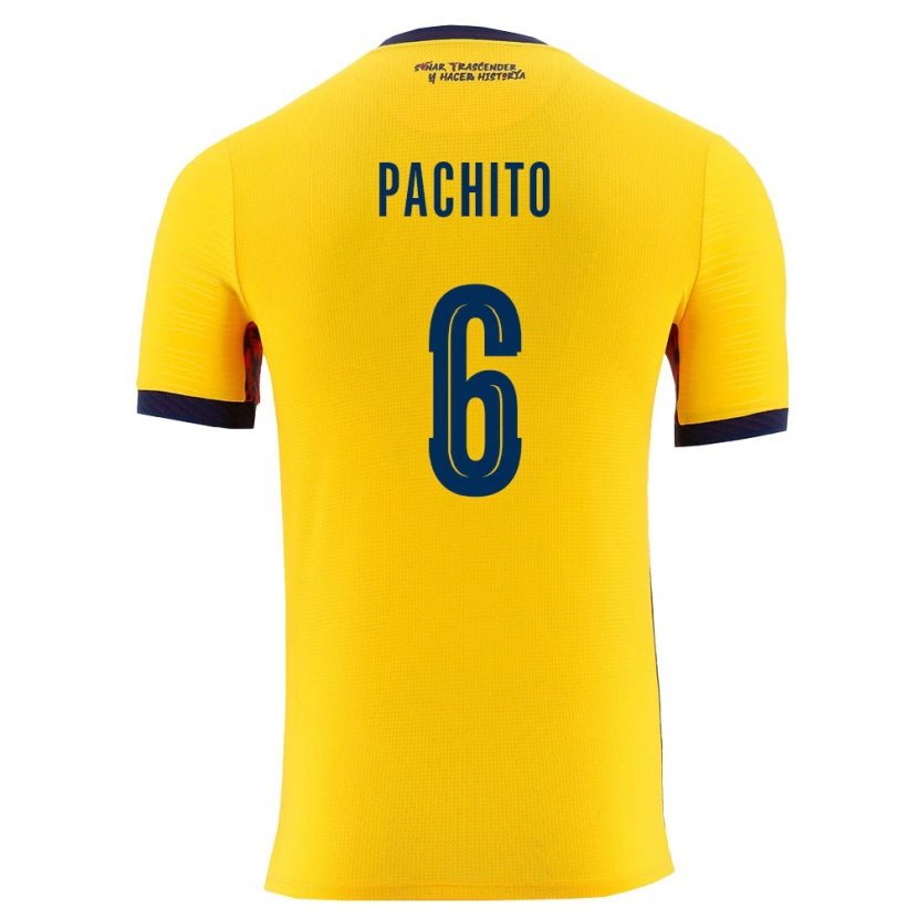 Danxen Män Ecuador Angelica Pachito #6 Gul Marin Hemmatröja Matchtröjor 26-28 Tröjor T-Tröja