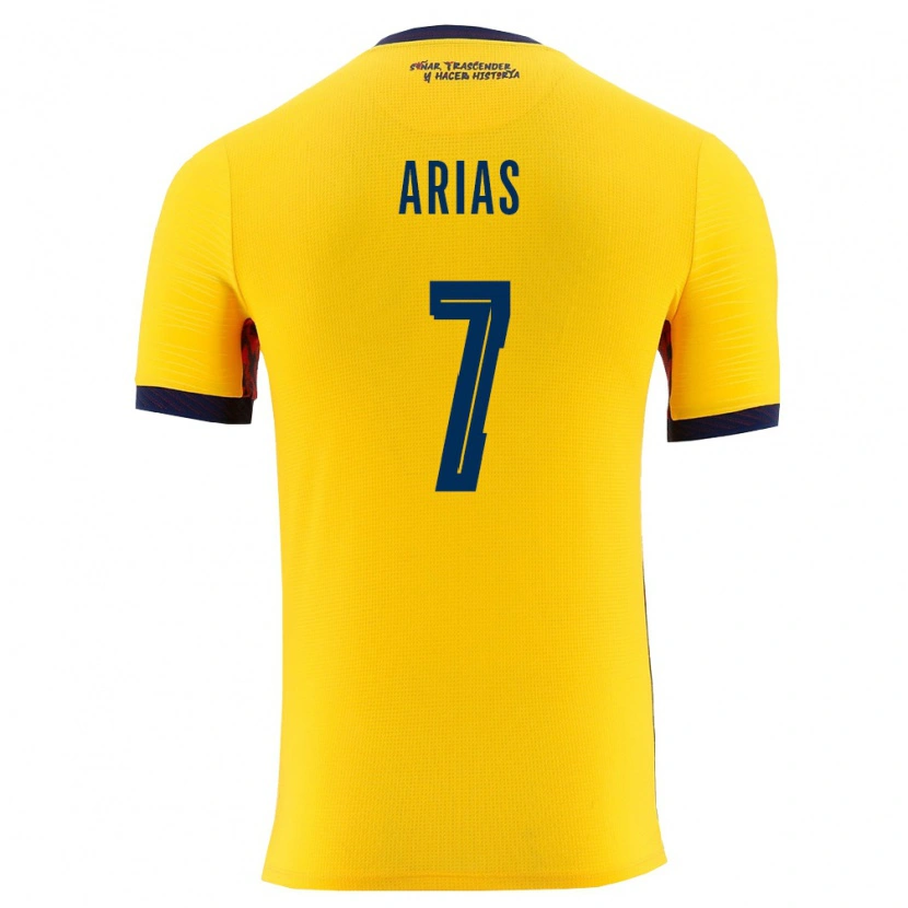 Danxen Män Ecuador Emily Arias #7 Gul Marin Hemmatröja Matchtröjor 26-28 Tröjor T-Tröja