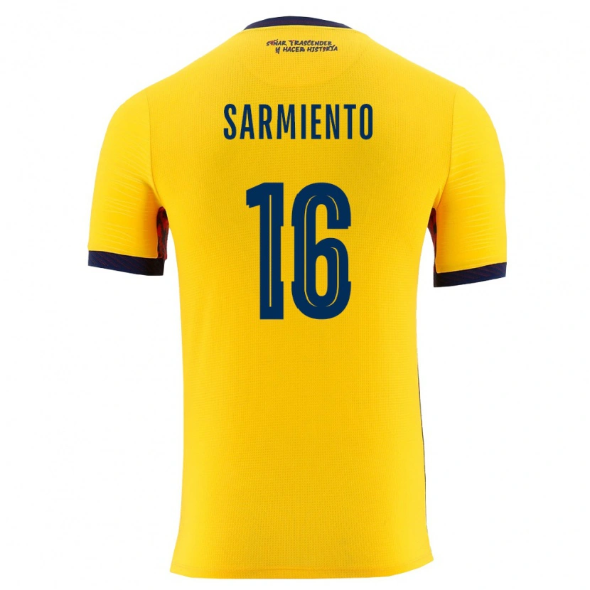Danxen Män Ecuador Jeremy Sarmiento #16 Gul Marin Hemmatröja Matchtröjor 26-28 Tröjor T-Tröja
