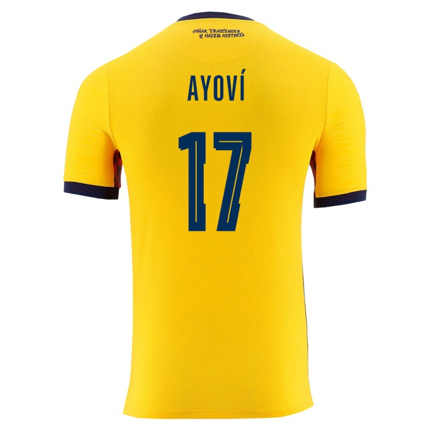 Danxen Män Ecuador Junior Ayoví #17 Gul Marin Hemmatröja Matchtröjor 26-28 Tröjor T-Tröja