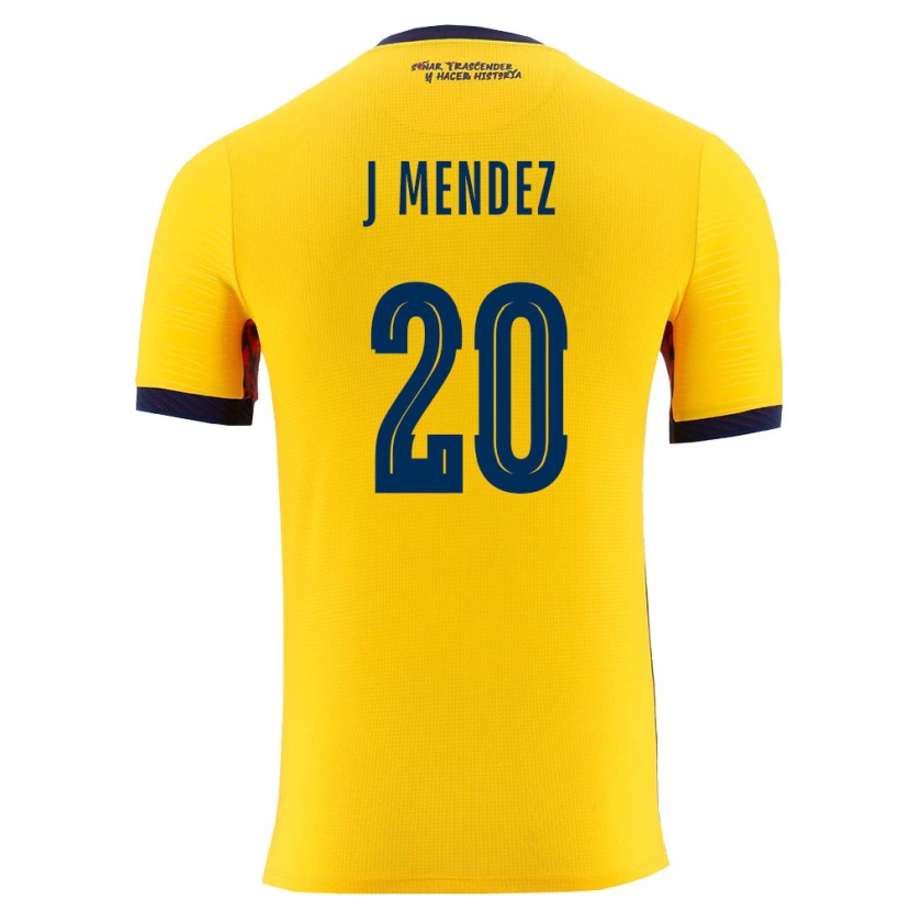 Danxen Män Ecuador Jhegson Mendez #20 Gul Marin Hemmatröja Matchtröjor 26-28 Tröjor T-Tröja