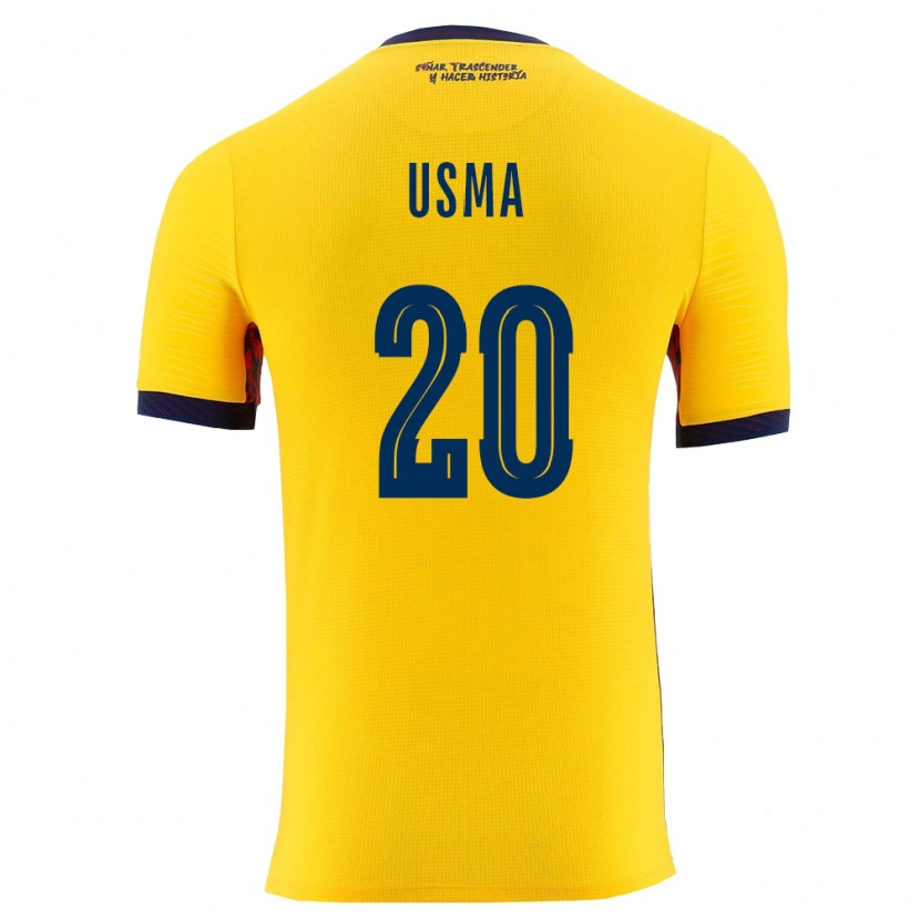 Danxen Män Ecuador Juan Usma #20 Gul Marin Hemmatröja Matchtröjor 26-28 Tröjor T-Tröja