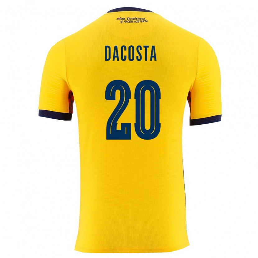 Danxen Män Ecuador Malcom Dacosta #20 Gul Marin Hemmatröja Matchtröjor 26-28 Tröjor T-Tröja