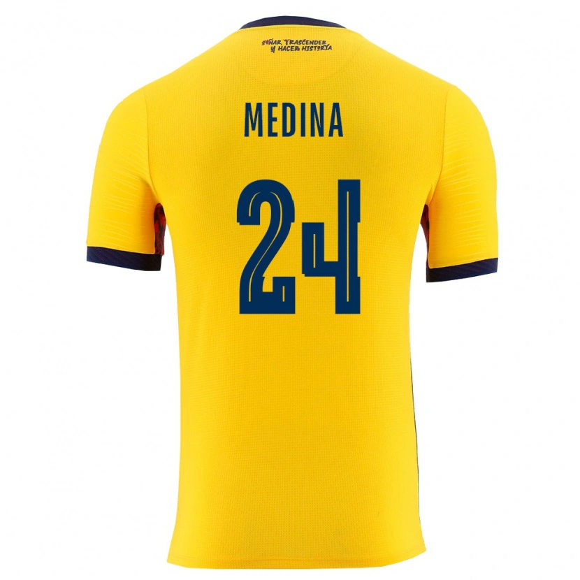 Danxen Män Ecuador Yaimar Medina #24 Gul Marin Hemmatröja Matchtröjor 26-28 Tröjor T-Tröja