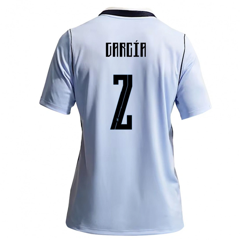Danxen Män Uruguay Benjamín García #2 Himmelblå Vit Hemmatröja Matchtröjor 26-28 Tröjor T-Tröja