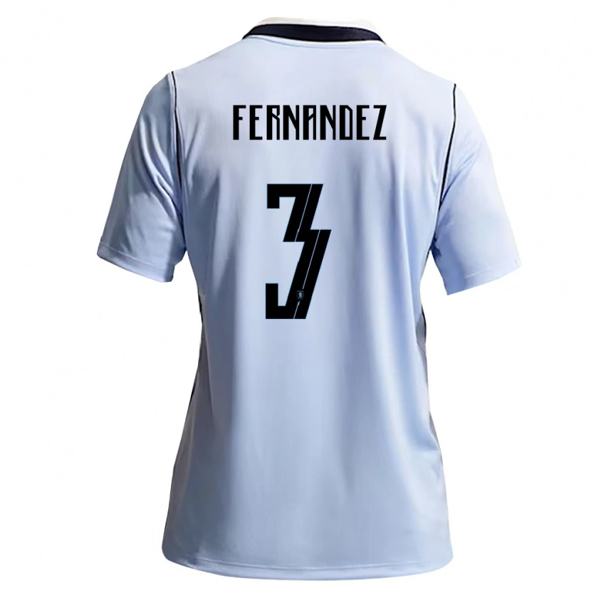 Danxen Män Uruguay Ignacio Fernandez #3 Himmelblå Vit Hemmatröja Matchtröjor 26-28 Tröjor T-Tröja