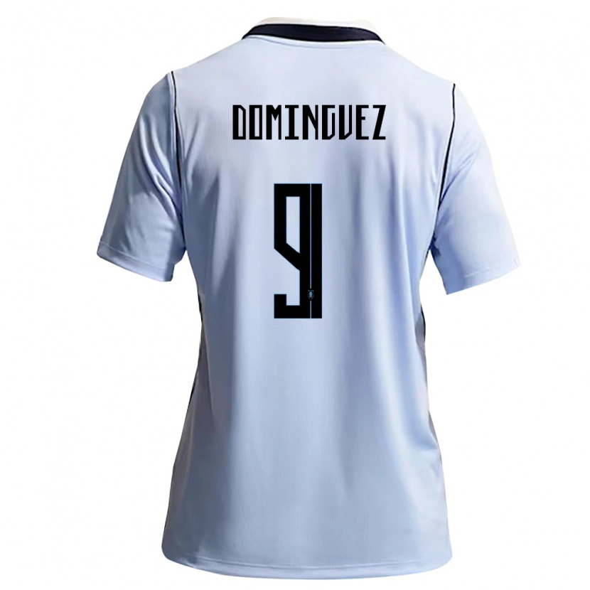 Danxen Män Uruguay Facundo Dominguez #9 Himmelblå Vit Hemmatröja Matchtröjor 26-28 Tröjor T-Tröja