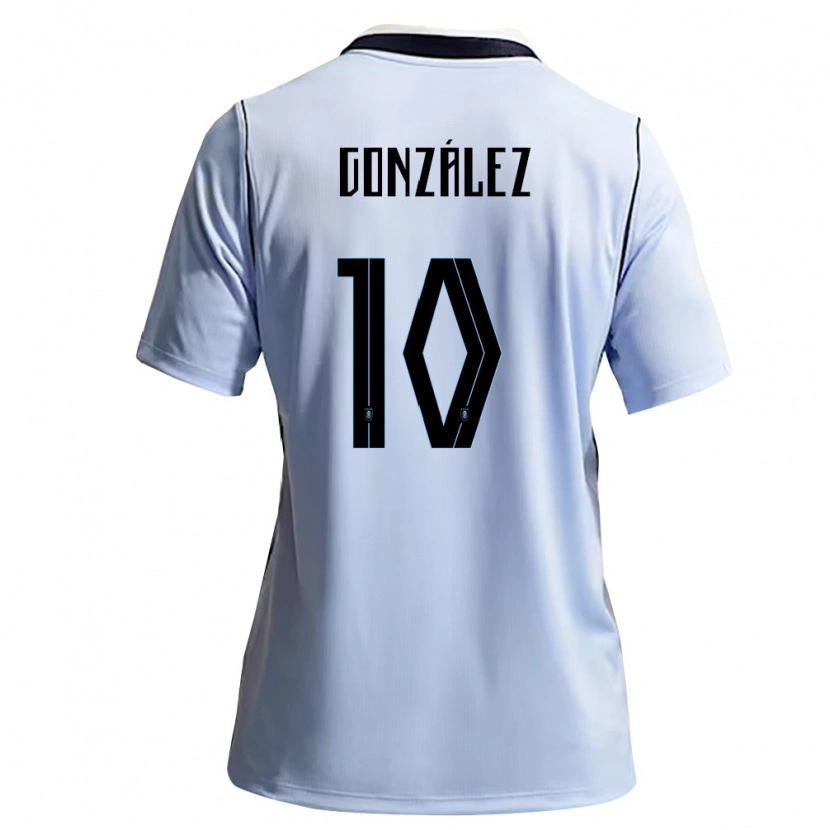 Danxen Män Uruguay Franco Gonzalez #10 Himmelblå Vit Hemmatröja Matchtröjor 26-28 Tröjor T-Tröja