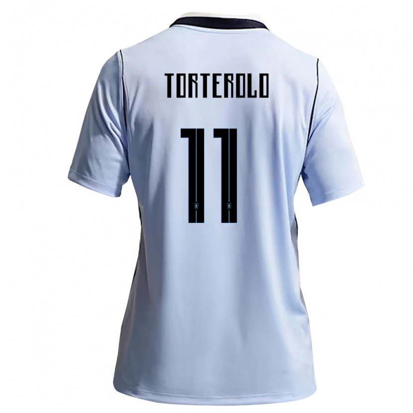 Danxen Män Uruguay Alan Torterolo #11 Himmelblå Vit Hemmatröja Matchtröjor 26-28 Tröjor T-Tröja