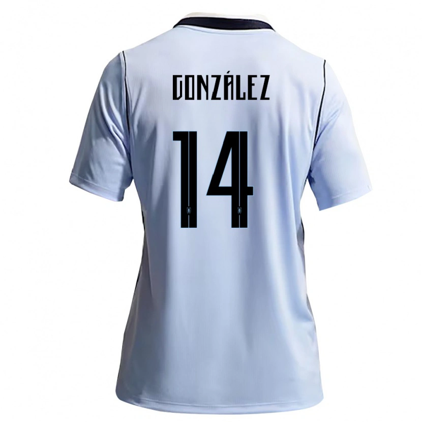 Danxen Män Uruguay Pilar Gonzalez #14 Himmelblå Vit Hemmatröja Matchtröjor 26-28 Tröjor T-Tröja