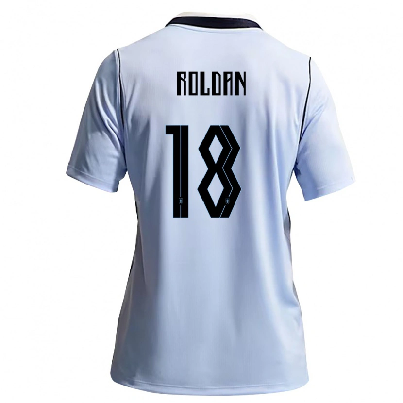 Danxen Män Uruguay Thiago Roldan #18 Himmelblå Vit Hemmatröja Matchtröjor 26-28 Tröjor T-Tröja