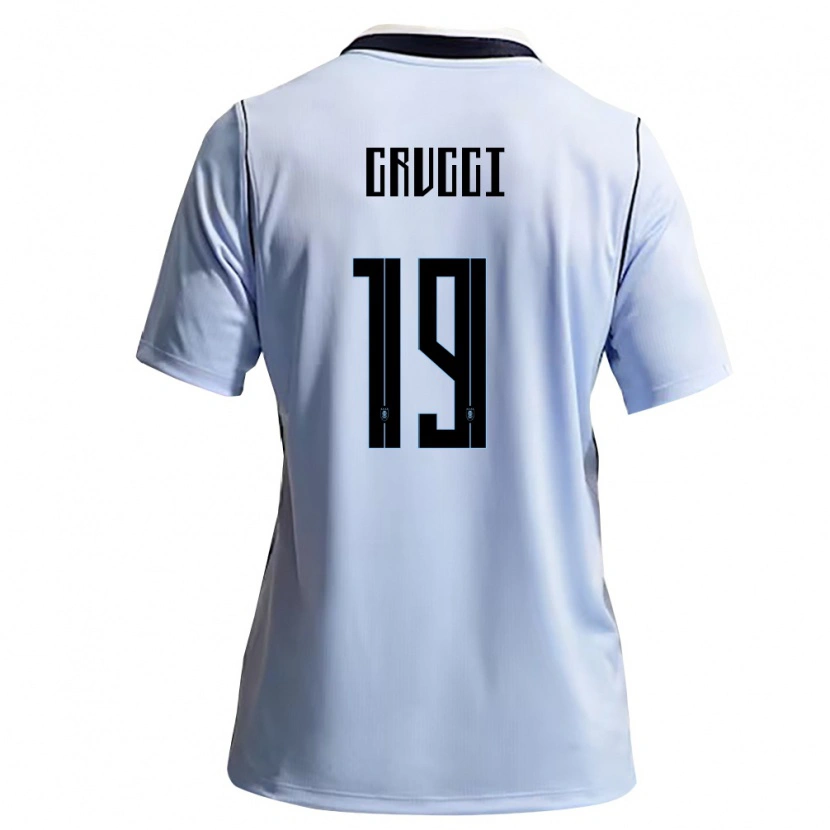 Danxen Män Uruguay Esteban Crucci #19 Himmelblå Vit Hemmatröja Matchtröjor 26-28 Tröjor T-Tröja