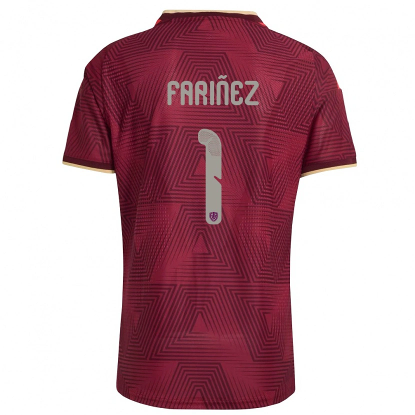 Danxen Män Venezuela Wuilker Fariñez #1 Burgund Guld Gul Hemmatröja Matchtröjor 26-28 Tröjor T-Tröja