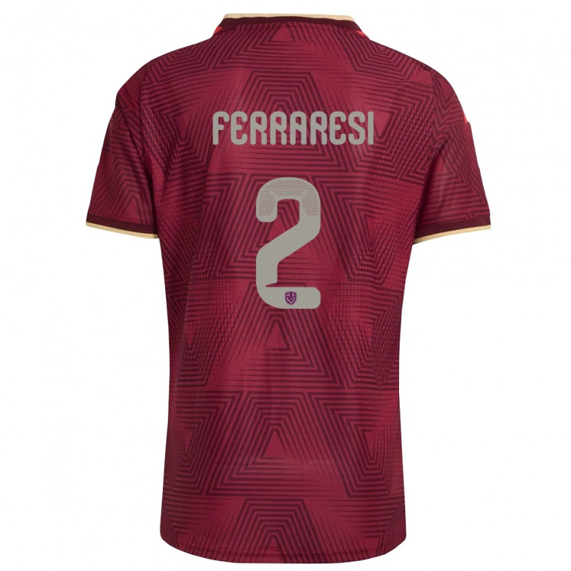 Danxen Män Venezuela Nahuel Ferraresi #2 Burgund Guld Gul Hemmatröja Matchtröjor 26-28 Tröjor T-Tröja