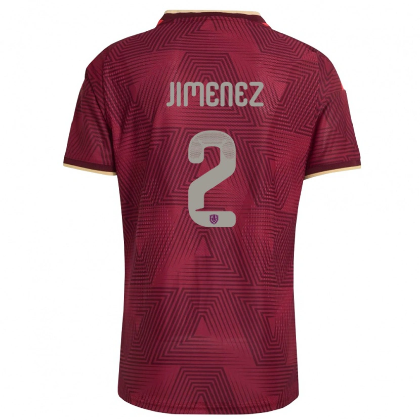 Danxen Män Venezuela Kendys Jimenez #2 Burgund Guld Gul Hemmatröja Matchtröjor 26-28 Tröjor T-Tröja