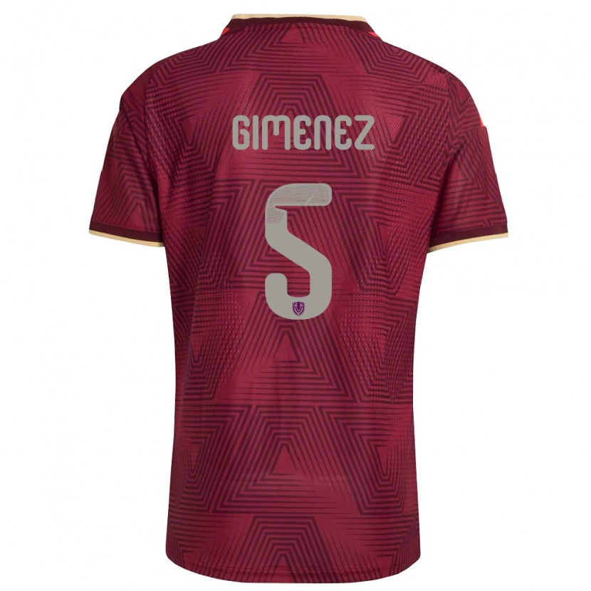 Danxen Män Venezuela Yenifer Giménez #5 Burgund Guld Gul Hemmatröja Matchtröjor 26-28 Tröjor T-Tröja