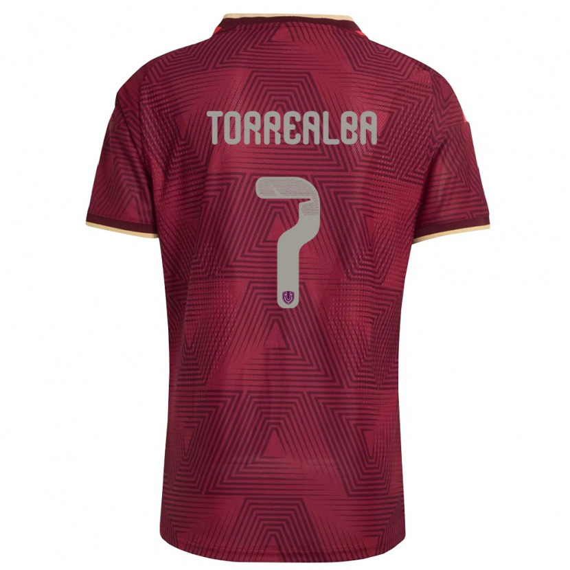 Danxen Män Venezuela Santos Torrealba #7 Burgund Guld Gul Hemmatröja Matchtröjor 26-28 Tröjor T-Tröja