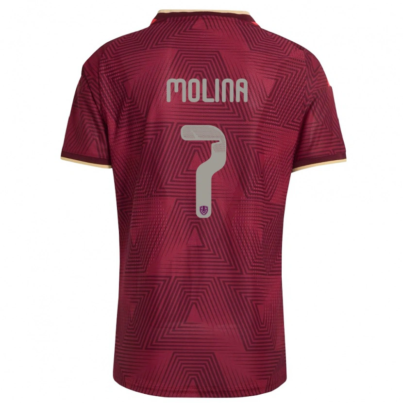 Danxen Män Venezuela Gregory Molina #7 Burgund Guld Gul Hemmatröja Matchtröjor 26-28 Tröjor T-Tröja