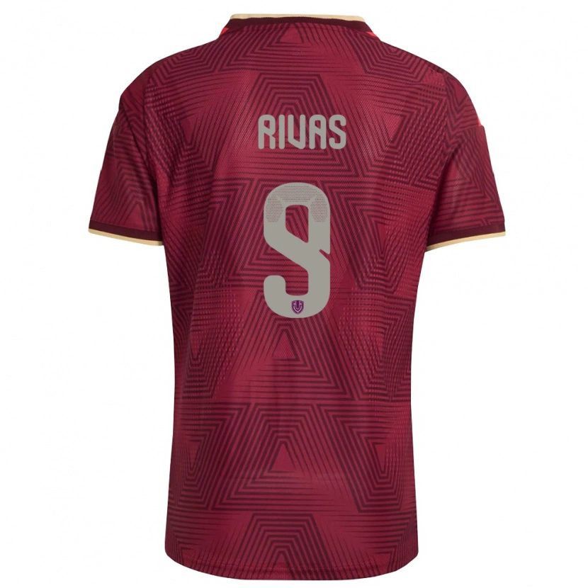 Danxen Män Venezuela Román Rivas #9 Burgund Guld Gul Hemmatröja Matchtröjor 26-28 Tröjor T-Tröja