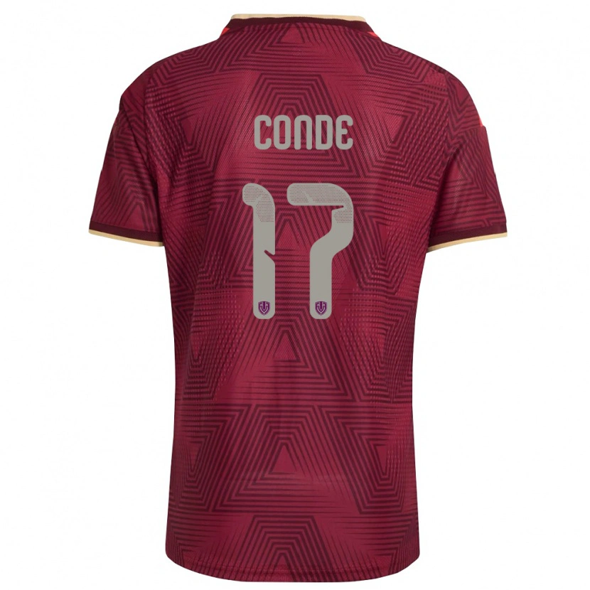 Danxen Män Venezuela Óscar Conde #17 Burgund Guld Gul Hemmatröja Matchtröjor 26-28 Tröjor T-Tröja