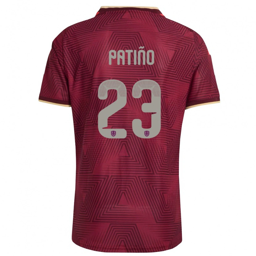 Danxen Män Venezuela Julio Patiño #23 Burgund Guld Gul Hemmatröja Matchtröjor 26-28 Tröjor T-Tröja