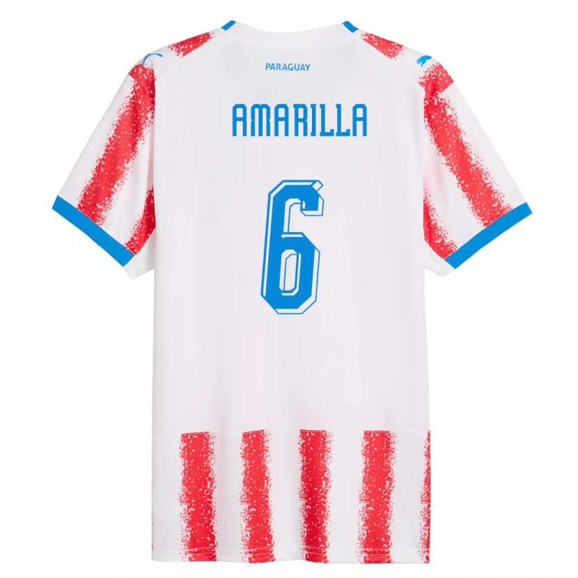 Danxen Män Paraguay Imanol Amarilla #6 Vit Röd Blå Hemmatröja Matchtröjor 26-28 Tröjor T-Tröja