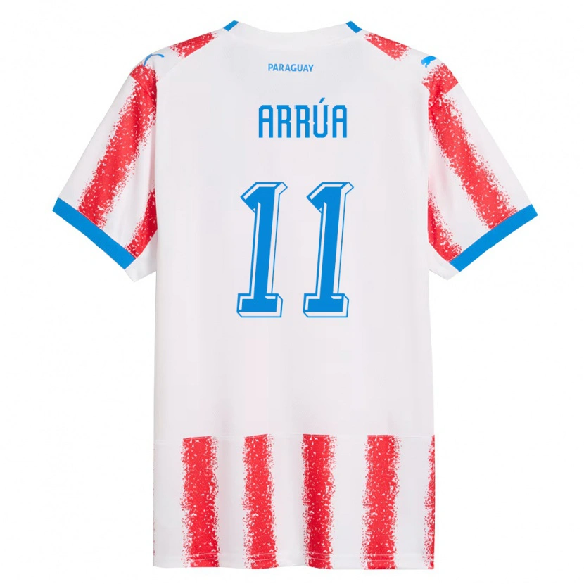 Danxen Män Paraguay Enzo Arrúa #11 Vit Röd Blå Hemmatröja Matchtröjor 26-28 Tröjor T-Tröja