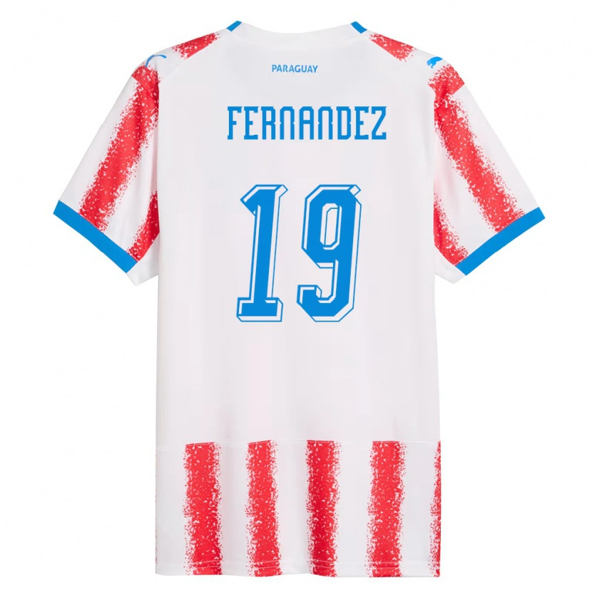 Danxen Män Paraguay David Fernández #19 Vit Röd Blå Hemmatröja Matchtröjor 26-28 Tröjor T-Tröja