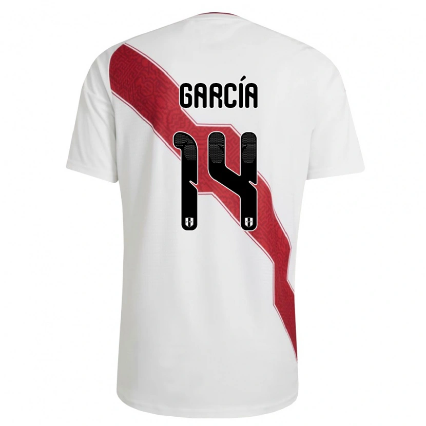 Danxen Män Peru Paolo García #14 Vit Röd Svart Hemmatröja Matchtröjor 26-28 Tröjor T-Tröja