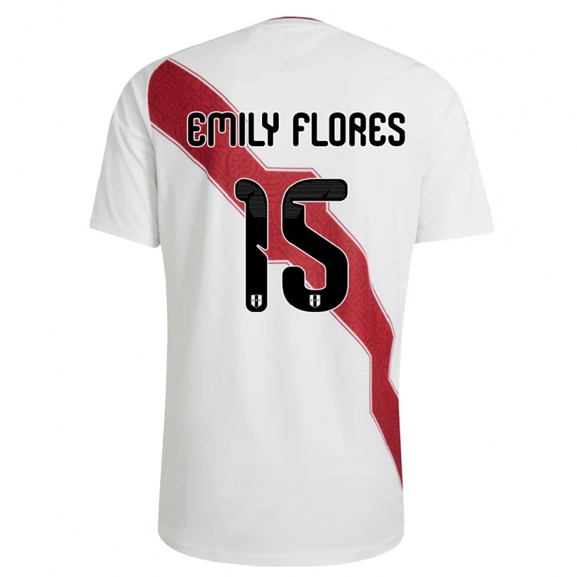 Danxen Män Peru Emily Flores #15 Vit Röd Svart Hemmatröja Matchtröjor 26-28 Tröjor T-Tröja