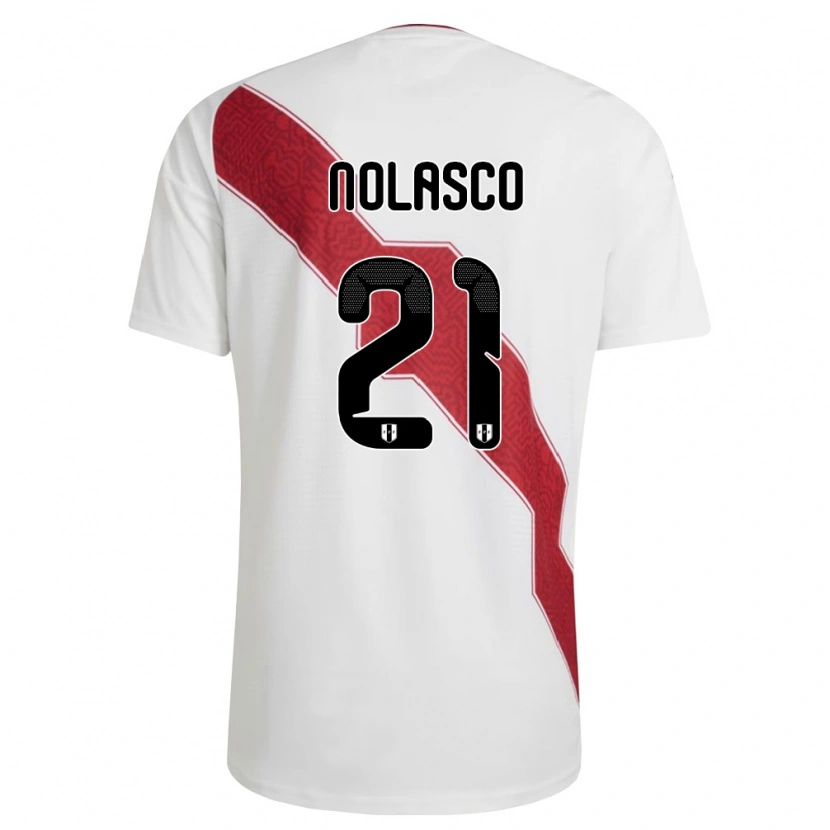 Danxen Män Peru Jeferson Nolasco #21 Vit Röd Svart Hemmatröja Matchtröjor 26-28 Tröjor T-Tröja