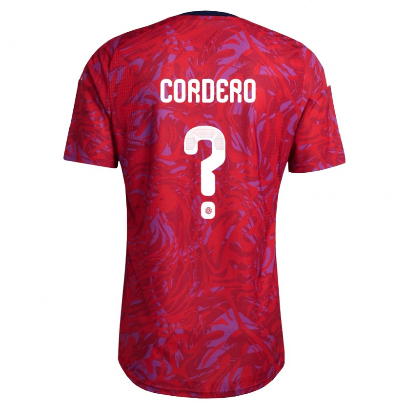 Danxen Män Costa Rica Owen Cordero #0 Röd Lila Marin Hemmatröja Matchtröjor 26-28 Tröjor T-Tröja
